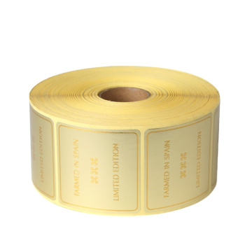 High-Class Embossed Gold Foil Labels For Food With Self Adhesive Stickers In Custom